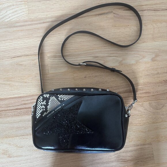 Golden Goose Handbags - Golden Goose Black Studded Leather Shoulder Bag With Star